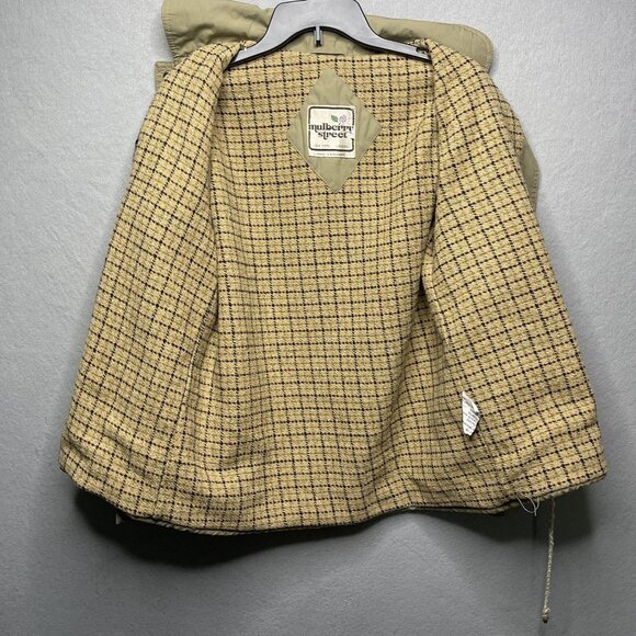Mulberry Street Vintage 2-Piece Jacket With Vest Wool Blend Plaid Beige Size 11/ - Picture 10 of 16
